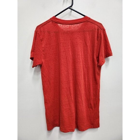 Urban Outfitters Mens T-Shirt Size Small Orange Burnout Crew Neck Short Sleeve - Picture 8 of 8